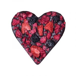 Ekologisk mörk choklad med hallon, blåbär och jordgubbar