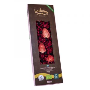 Ekologisk mörk choklad med hallon, blåbär & jordgubbar